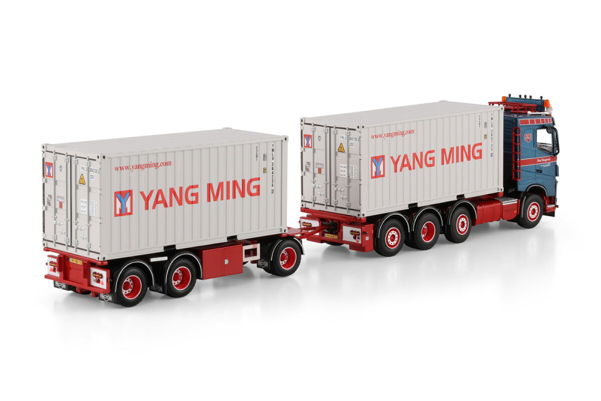 01-4900 - WSI - Volvo FH4 8x2 mit 3achs Anhänger & 2x 20ft Container - Burggraaf / Yang Ming - NL